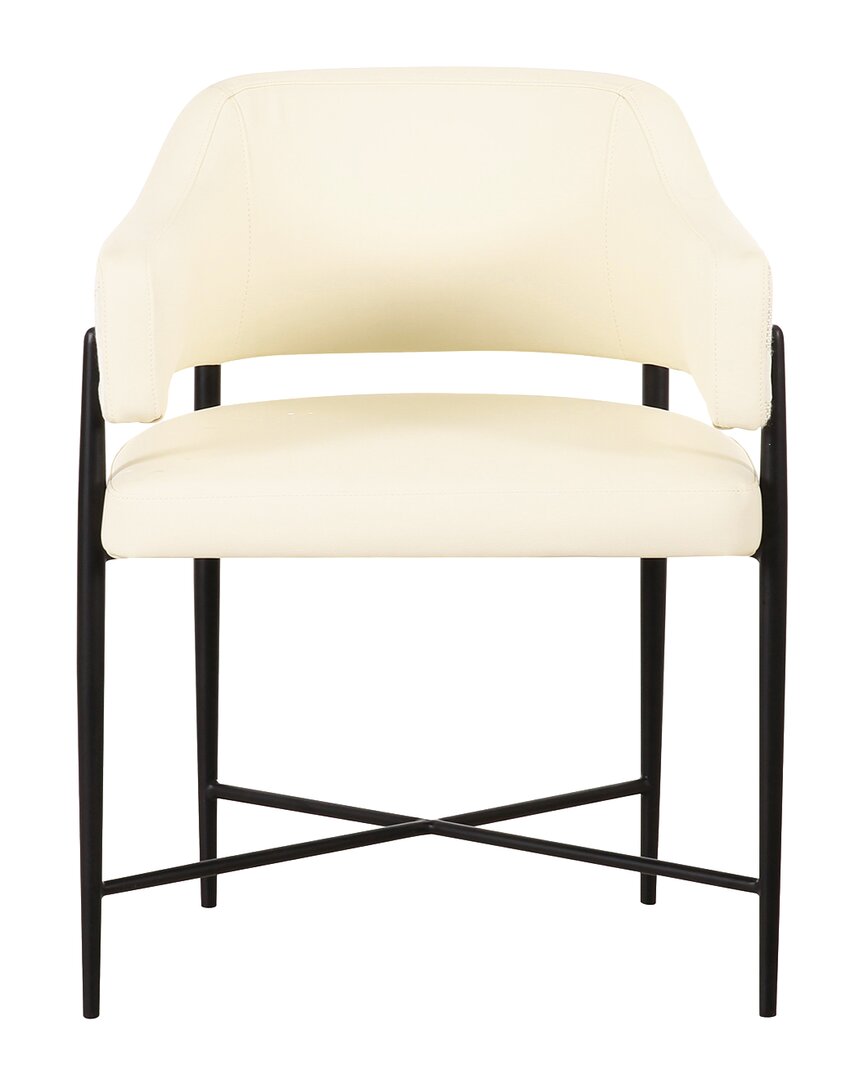 Tov Furniture Sezanne Vegan Leather 2-tone Jacquard Dining Chair In Neutral