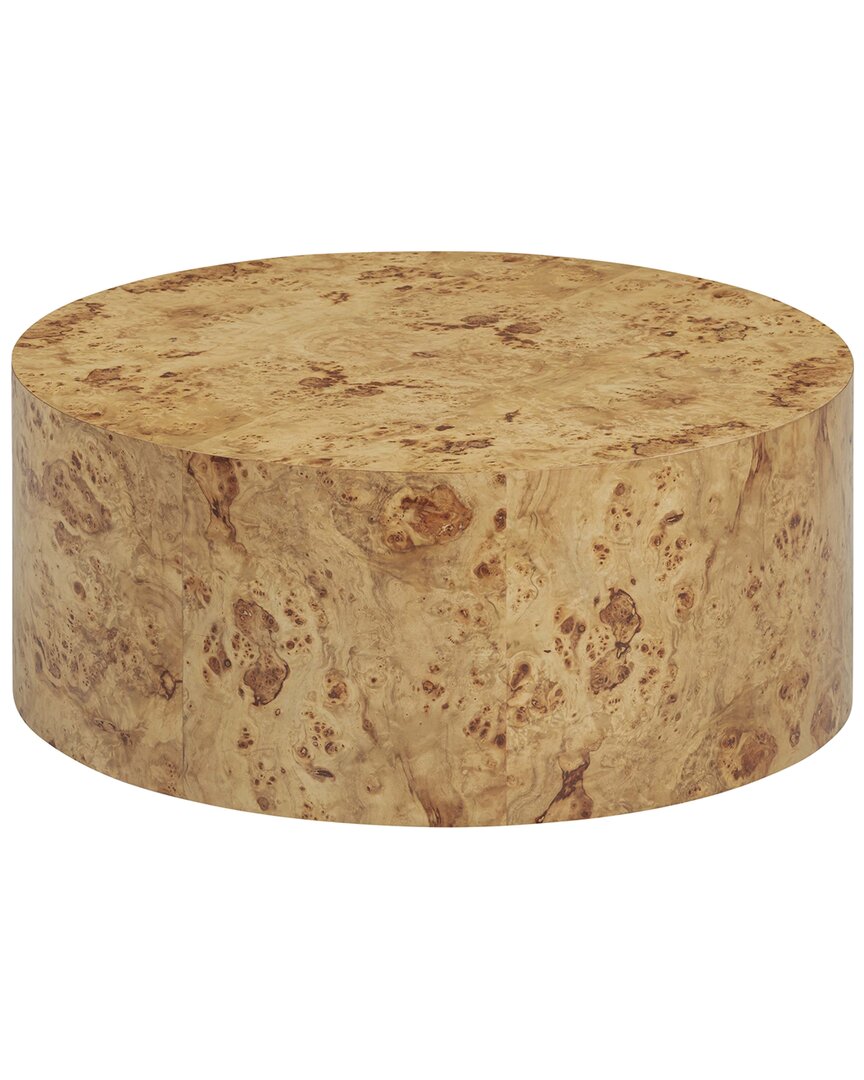 Tov Furniture Fig Natural Burl Drum Coffee Table In Brown