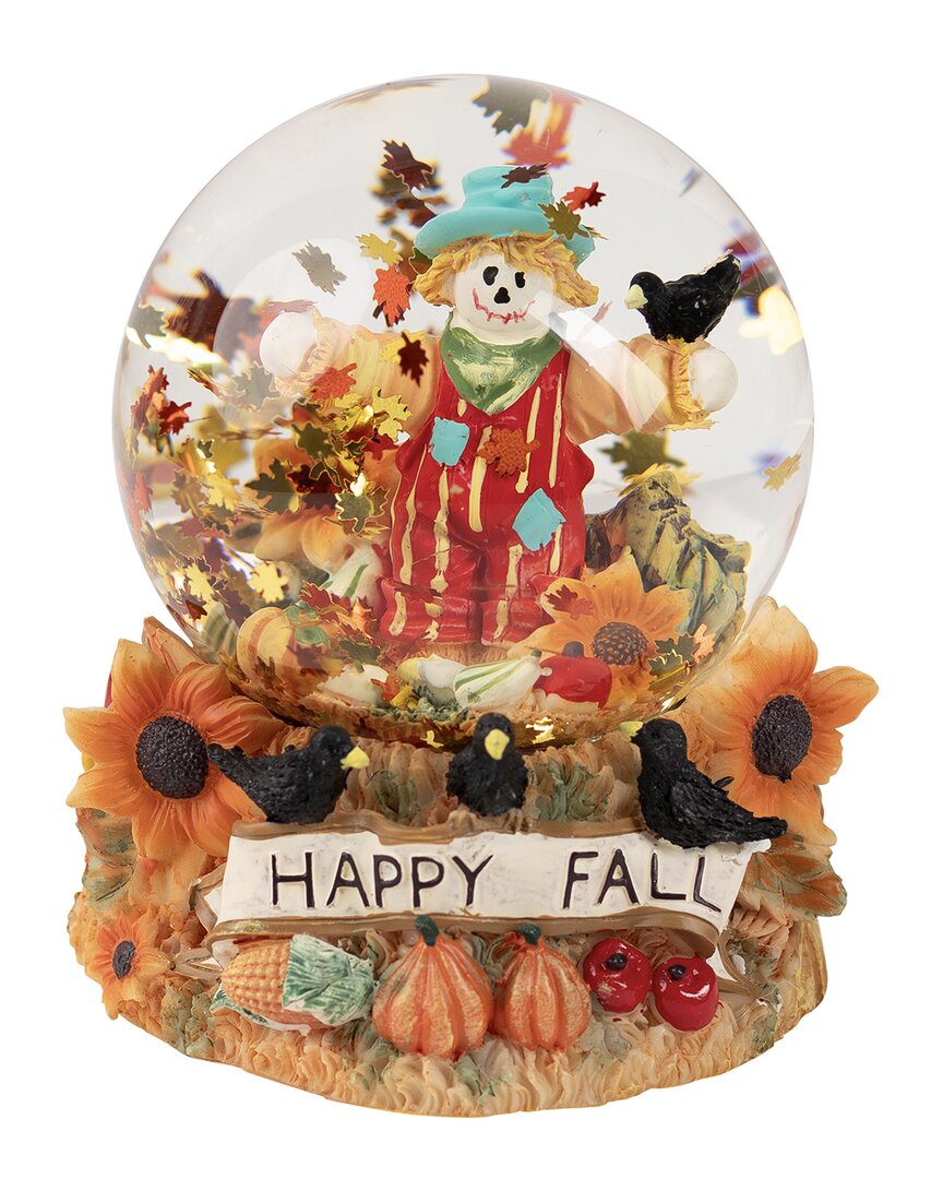 Northlight Scarecrow Happy Fall Harvest Snow Globe In Multi