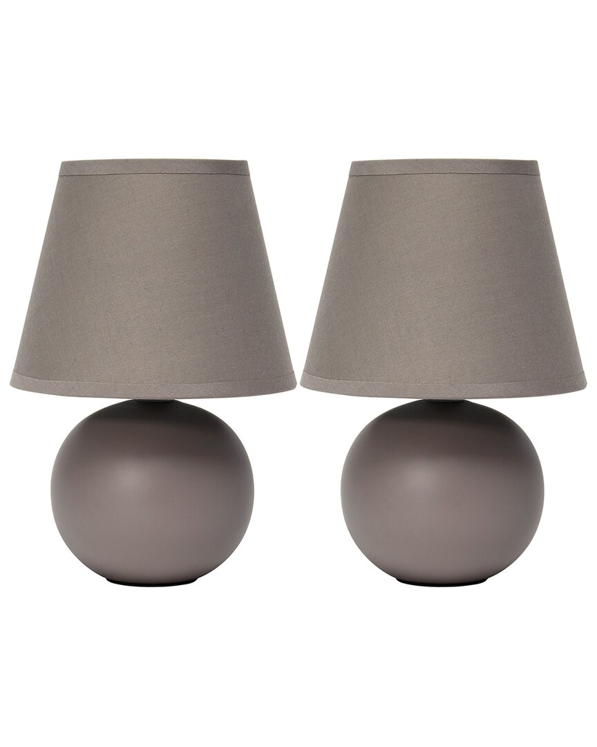 Lalia Home Laila Home Mini Ceramic Globe Table Lamp 2pk Set In Gray