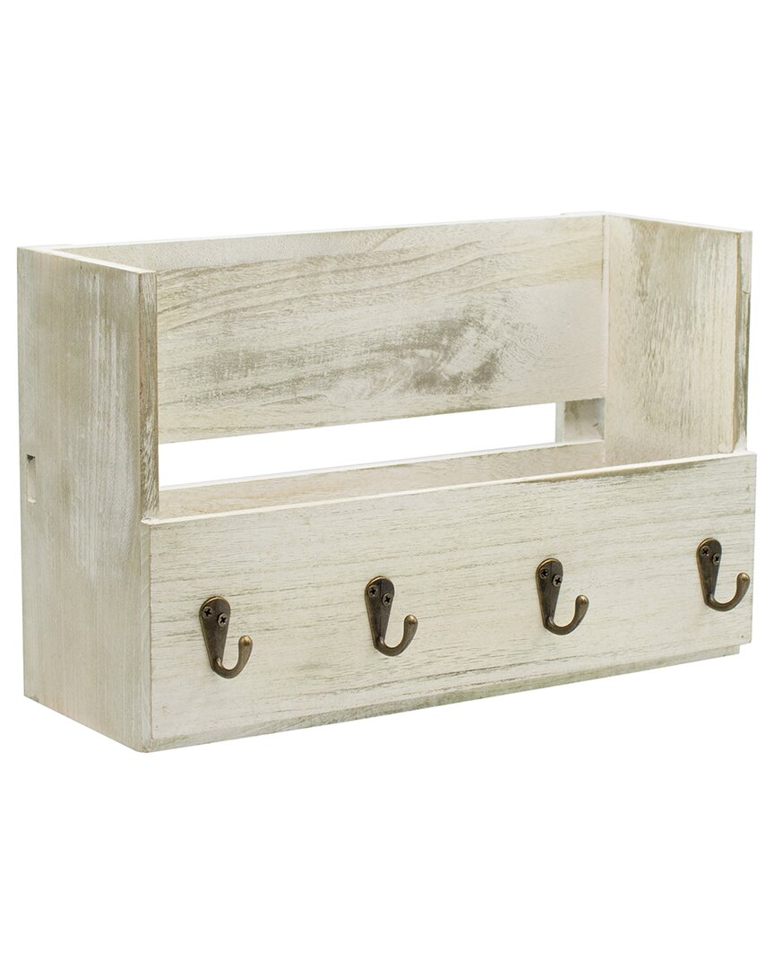 Sorbus Key Holder With Shelf For Mail In Neutral