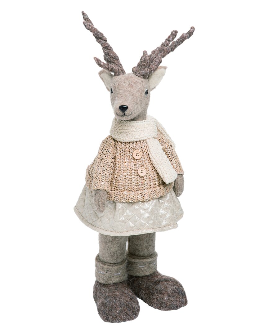 Shop Transpac Foam 21.26in Multicolor Christmas Glitzy Deer Girl Figurine