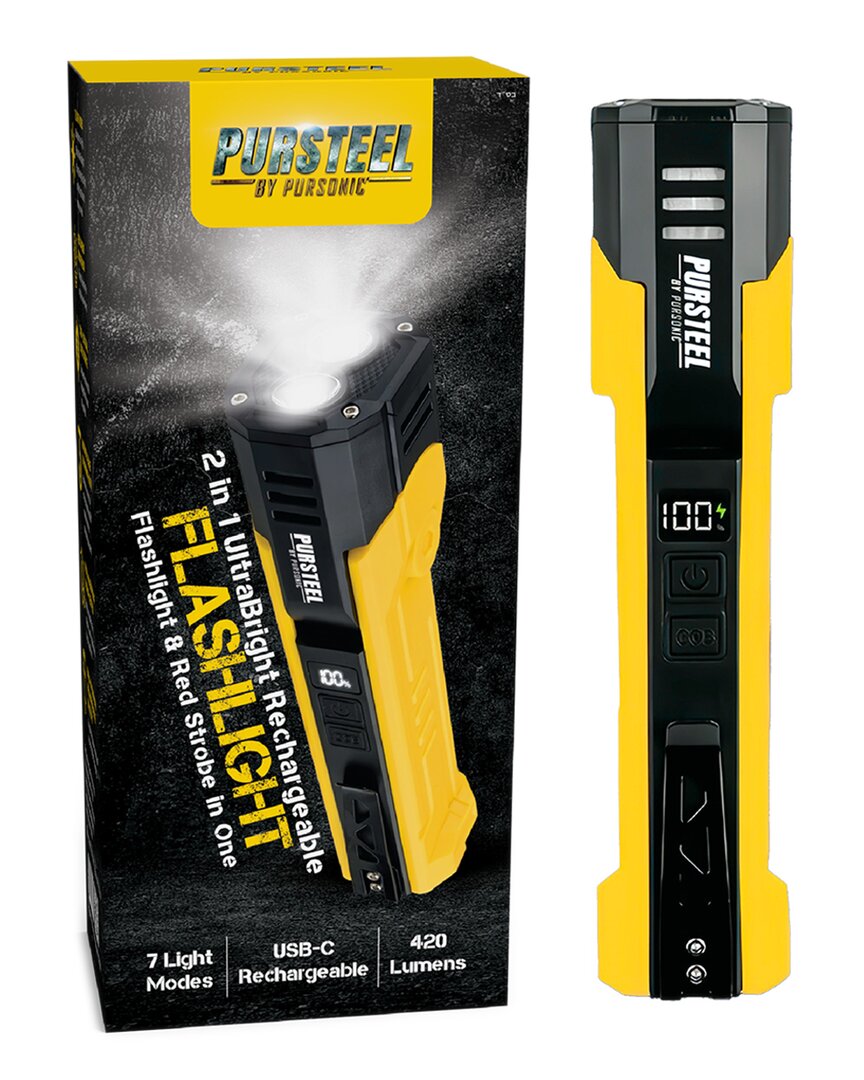 Pursonic 2-in-1 Ultrabright Rechargeable Flashlight & Red S