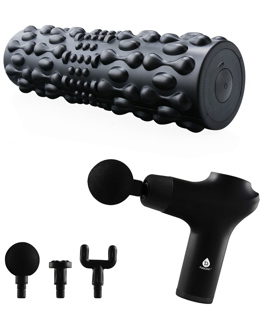 Pursonic 3-speed Massage Gun & Vibrating Foam Roller In Multi