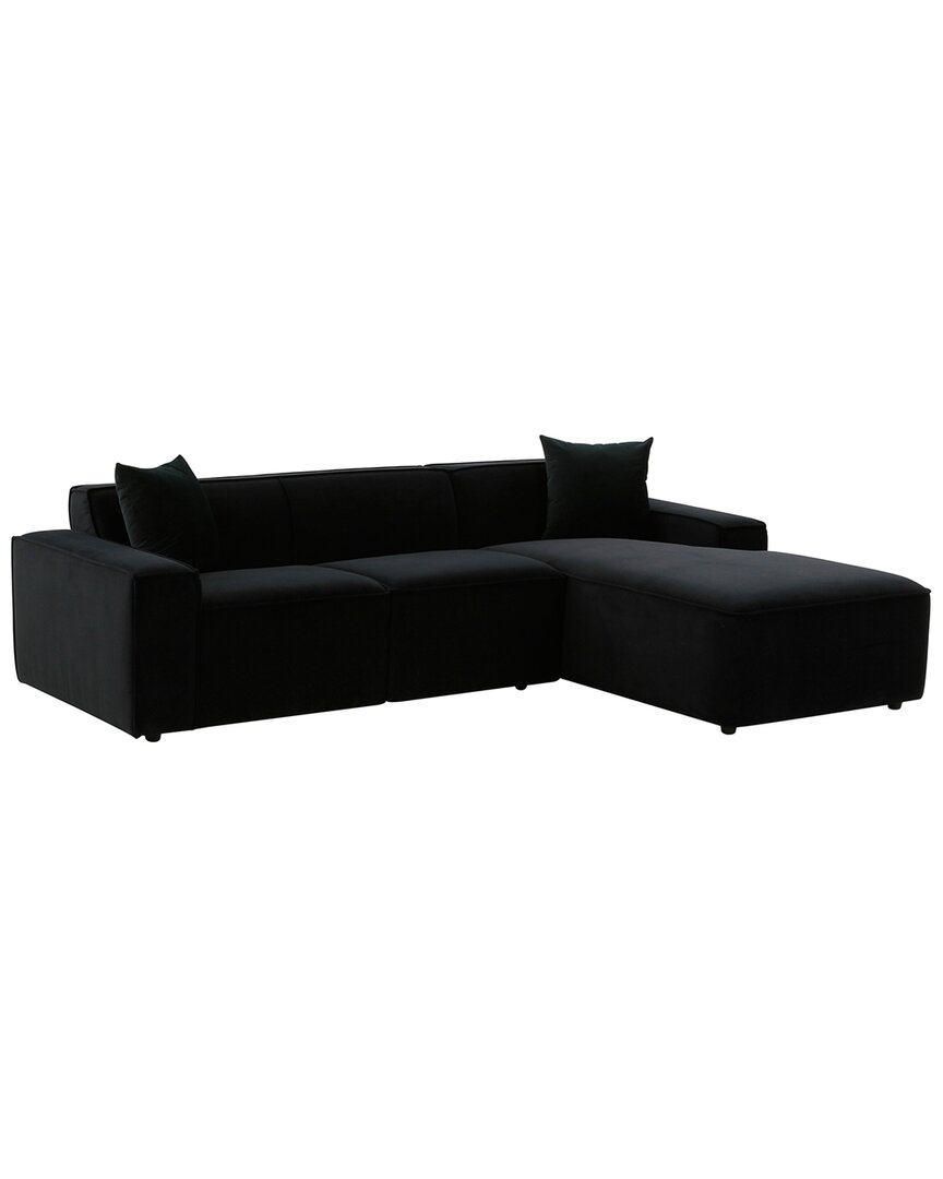 Tov Furniture Olafur Velvet Raf Sectional In Black