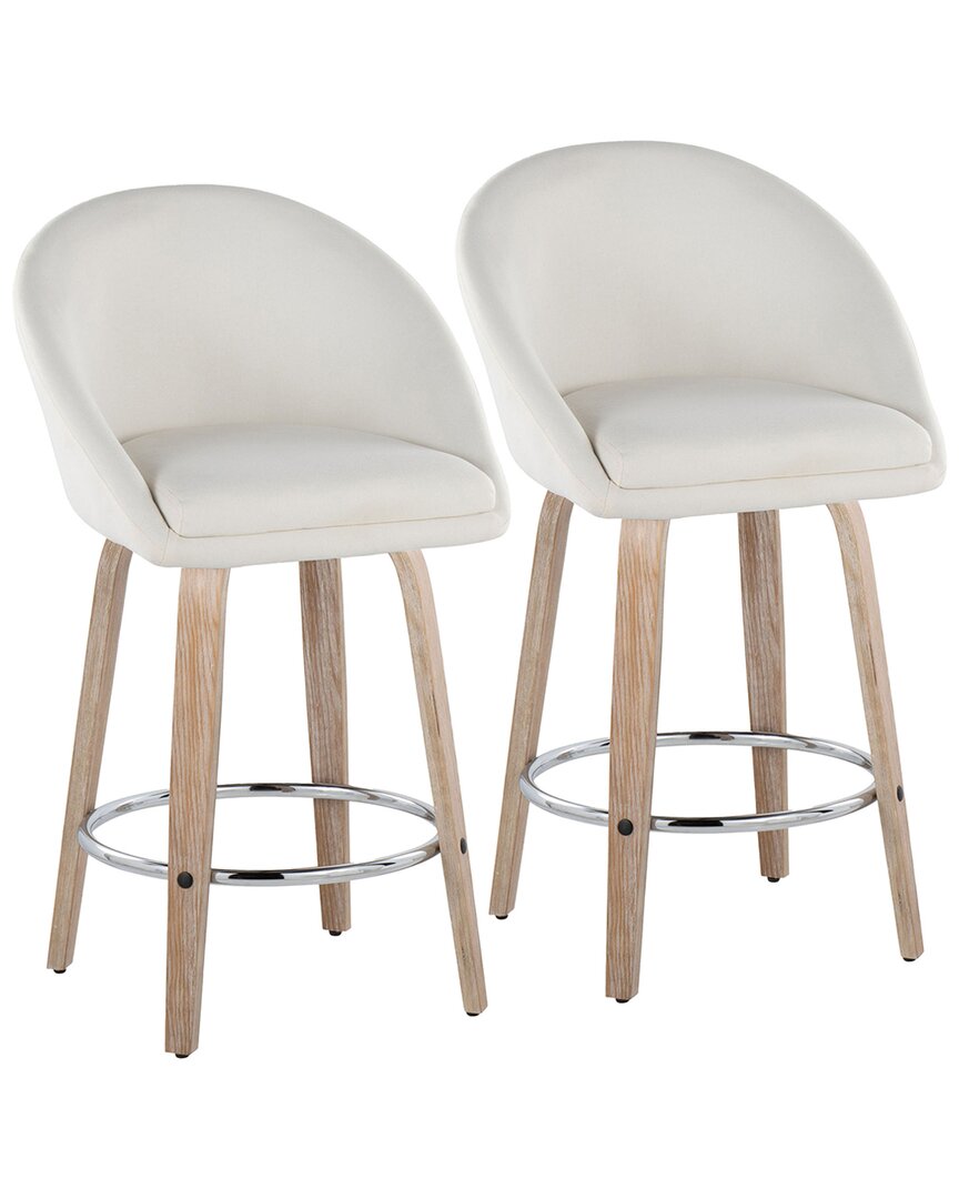 Lumisource Set Of 2 Matisse Highback 26in Contemporary Fixed-height Counter Swivel Stools With Foot
