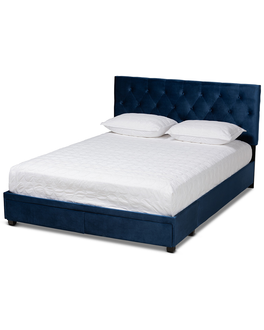 Design Studios Caronia Velvet 2-drawer King Size Platform Storage Bed