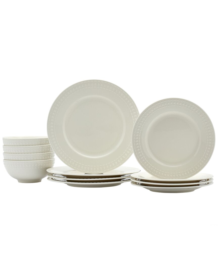 Metro Home 12pc White Porcelain Dinnerware Set