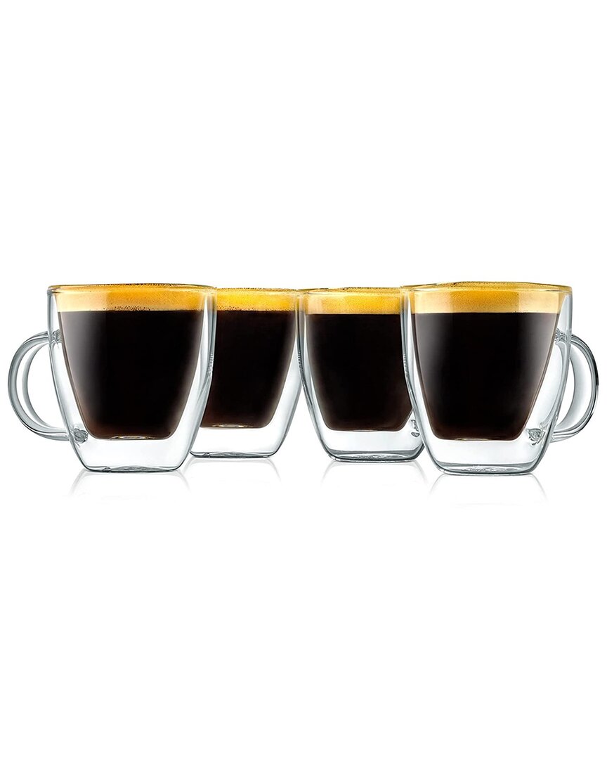 Nutrichef Coffee Cups (set Of 4) In Clear