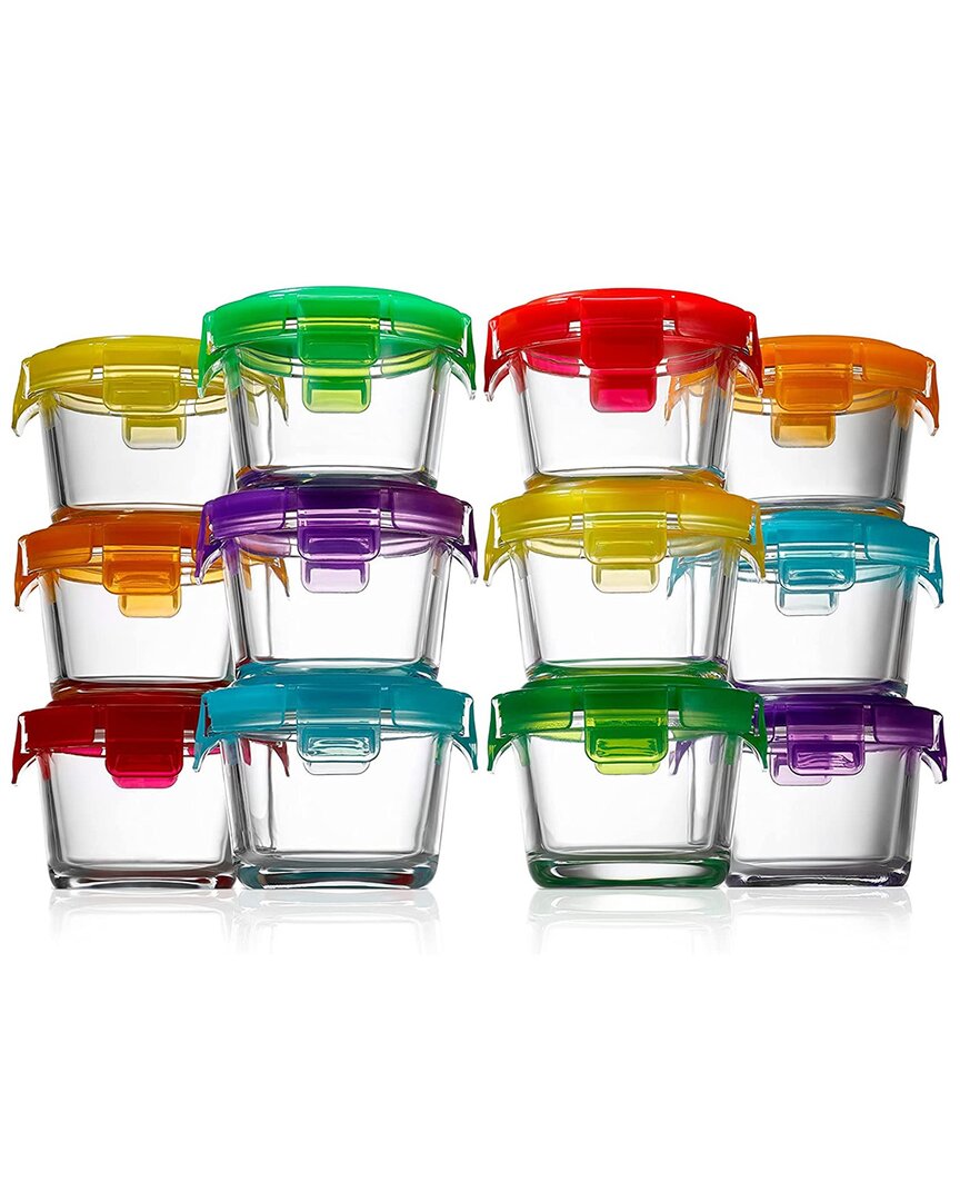 Nutrichef Glass Round 12pc Container Sets In Clear