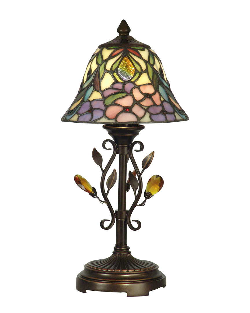 Shop Dale Tiffany Crystal Peony Accent Table Lamp In Multi