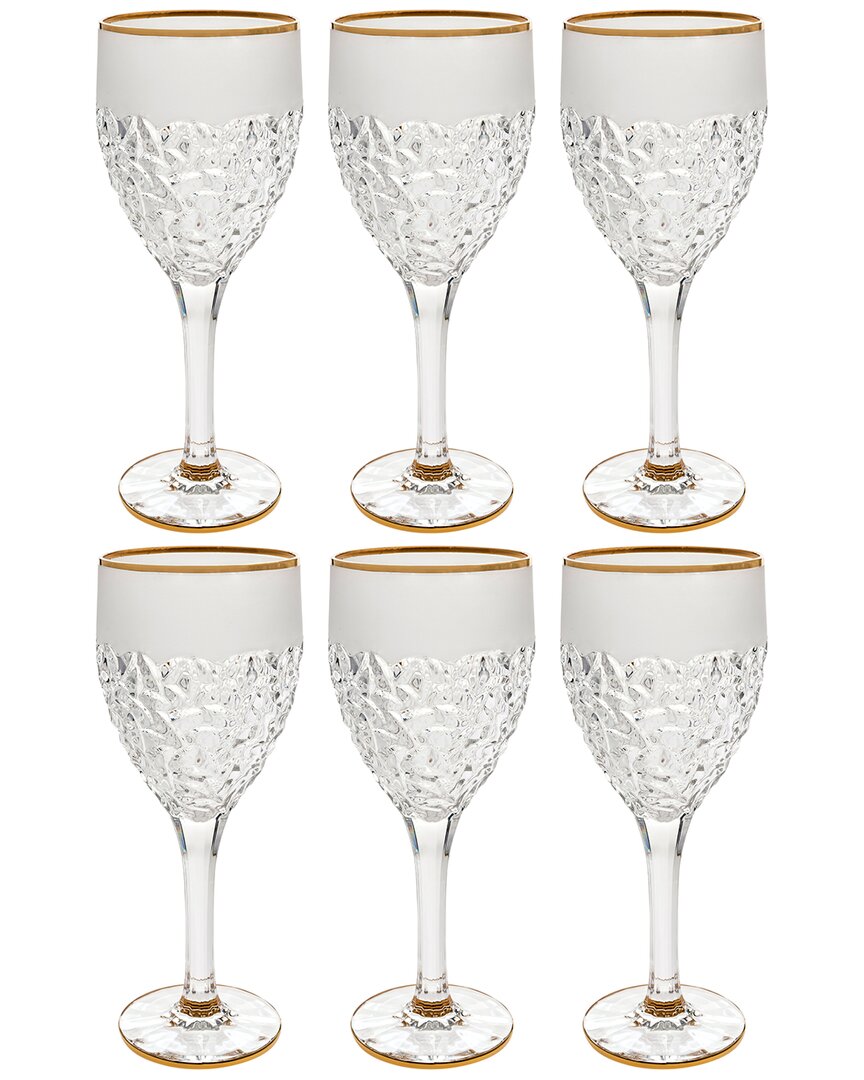 Barski Crystal Wine Glass 12oz Goblets Set Of 6 In Clear