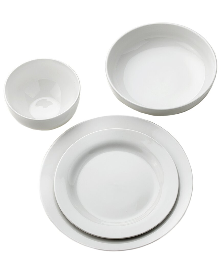 Euro Ceramica Mont Blanc 16pc Dinnerware Set In White