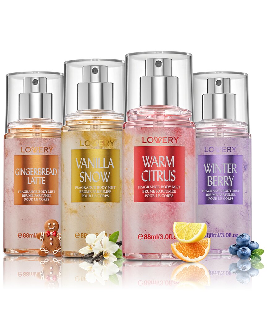 Lovery 4pc Assorted Holiday Body Mist Fragrance Gift Set In Multi