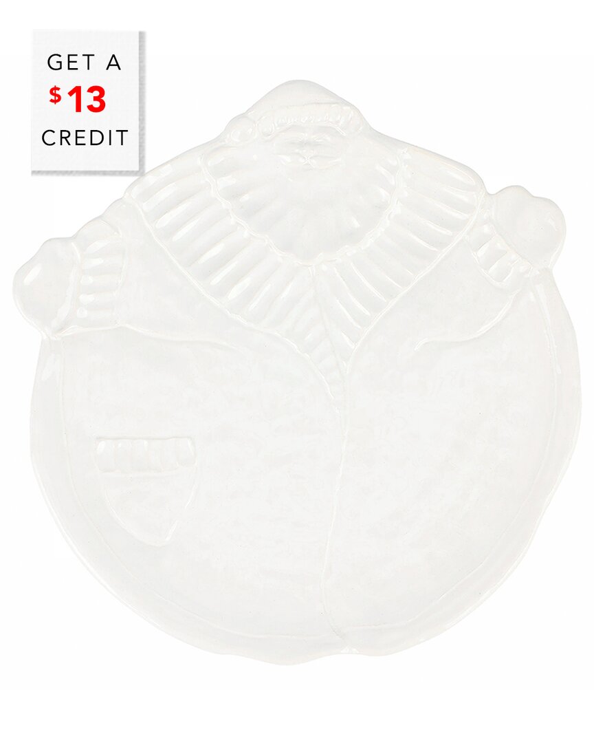 VIETRI VIETRI PIETRA NATALE FIGURAL SANTA PLATTER WITH $13 CREDIT 