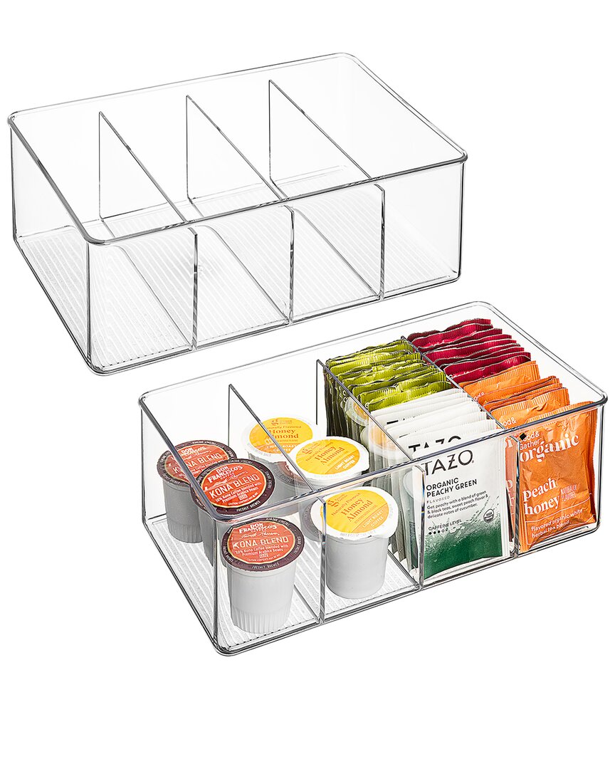 Sorbus Clear Storage Bins For Kitchen Pantry With Divider