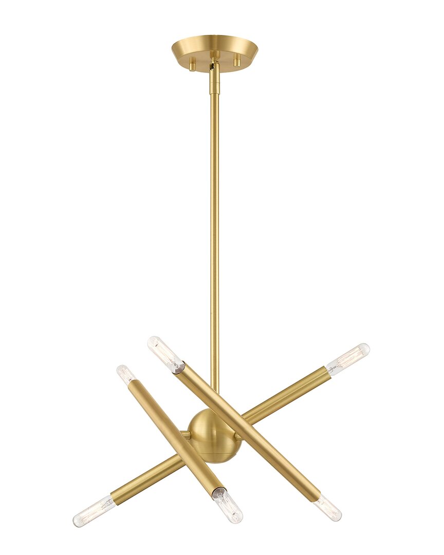 Livex Lighting 6-light Satin Brass Pendant Lantern