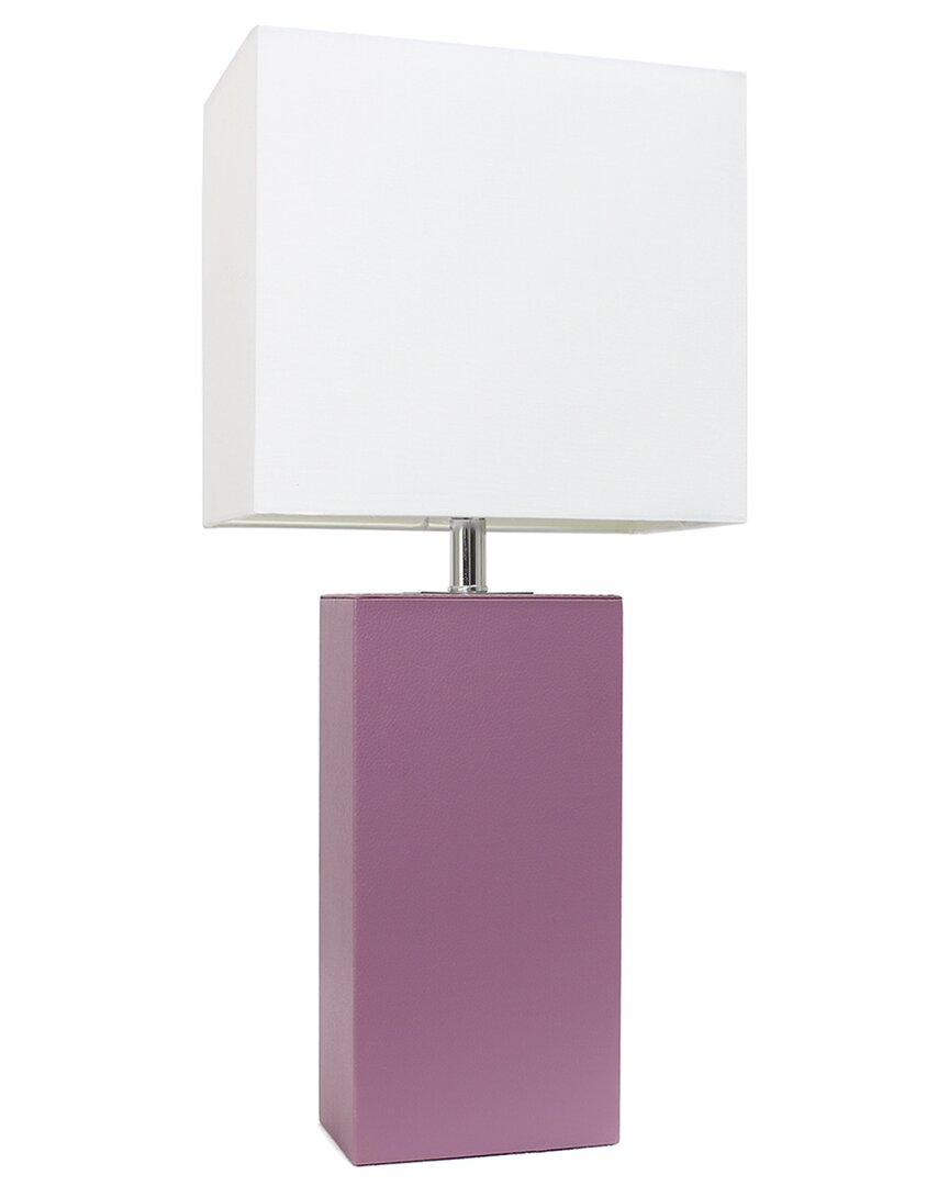Lalia Home 21in Modern Leather Wrapped Table Lamp With Led Bulb Included