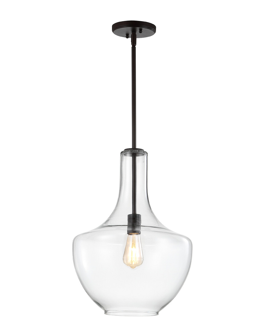 Jonathan Y Watts 13.25in Glass Metal Led Pendant