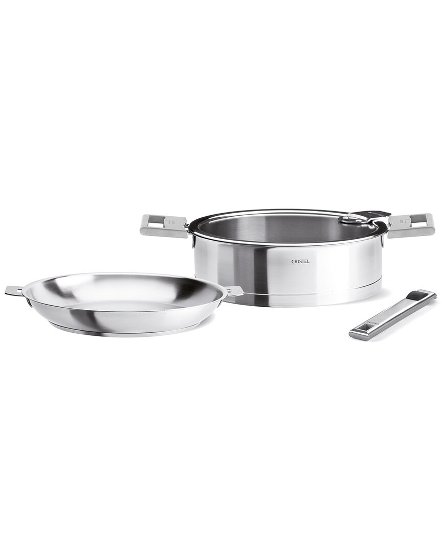 Shop Cristel Strate Brushed Stainless 6pc Set In Silver