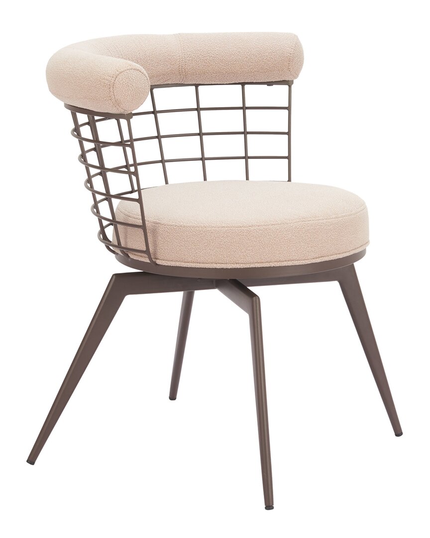 Zuo Modern Saku Swivel Dining Chair Beige & Brown In Brown