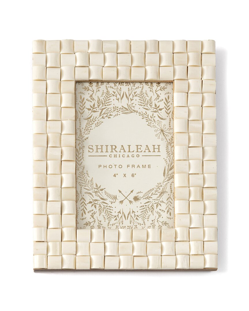 Shop Shiraleah Ariston Woven 4x6 Picture Frame In Ivory