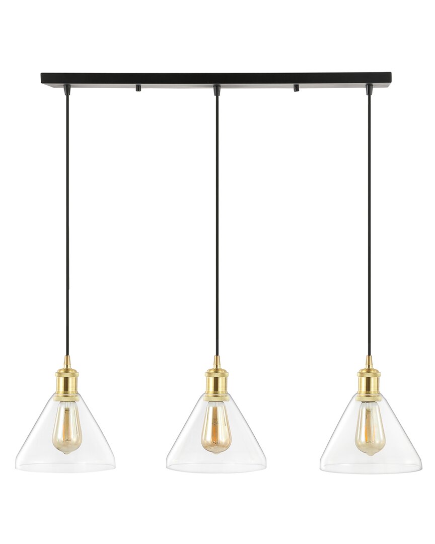 Jonathan Y Kiawah 3-light Led Pendant In Brass
