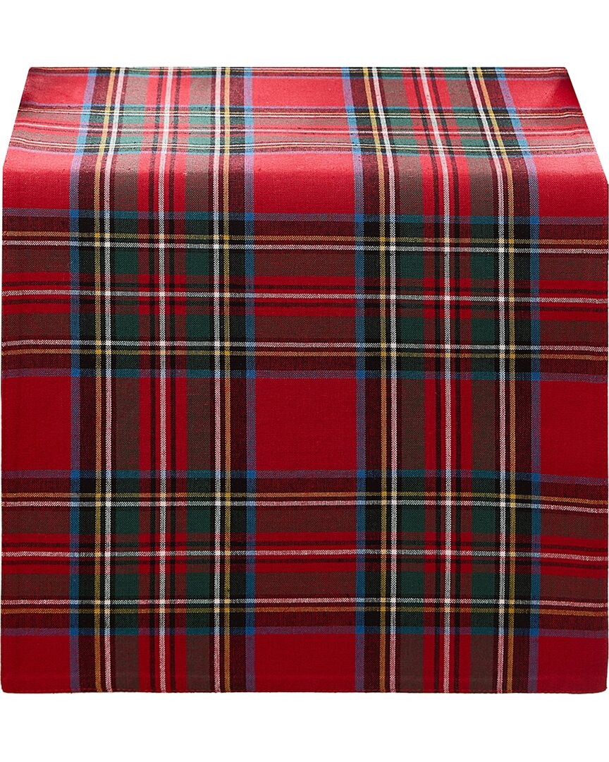 Elrene Home Fashions Stowe Tartan Holiday Plaid Table Runner In Red