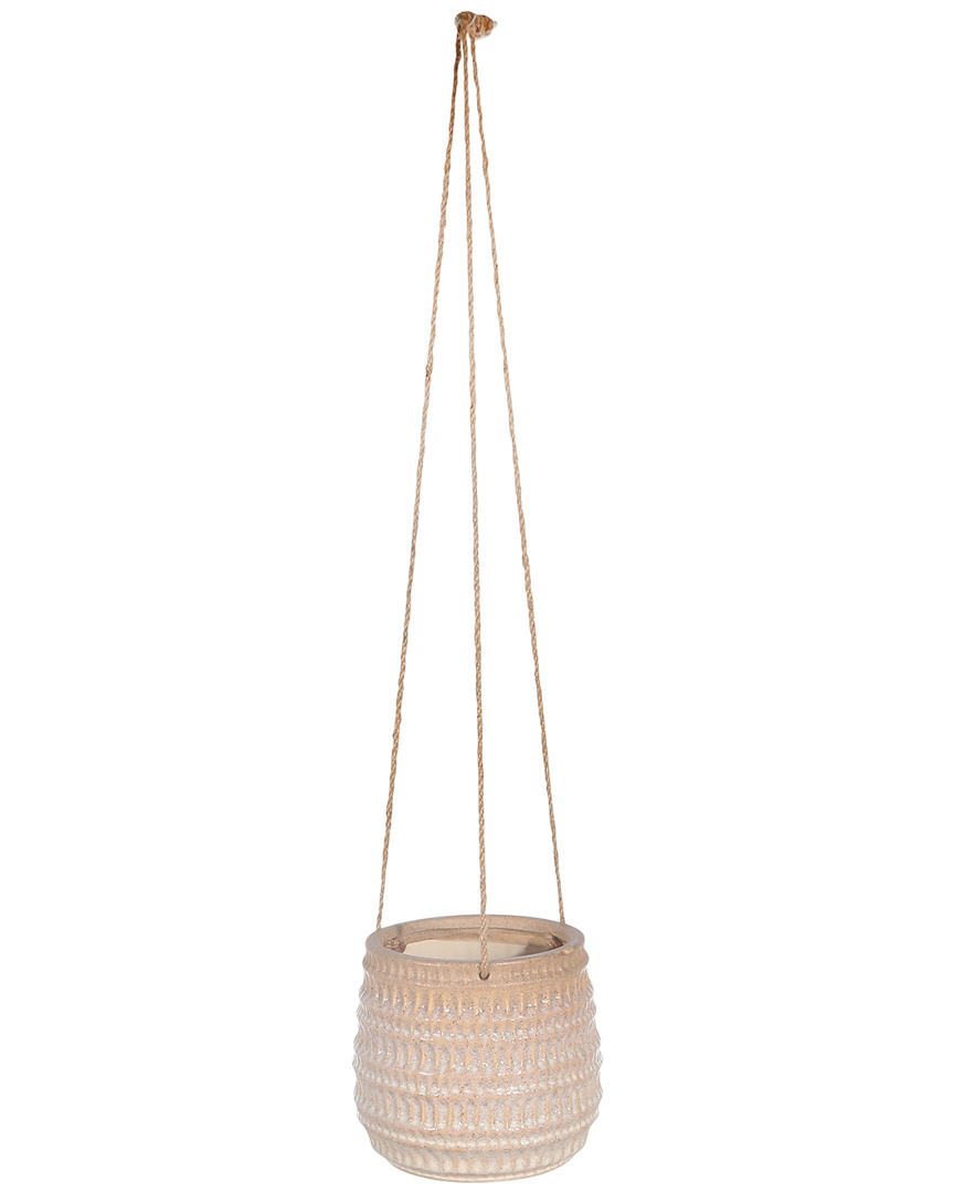 Sagebrook Home Ceramic Dimpled Hanging In Ivory