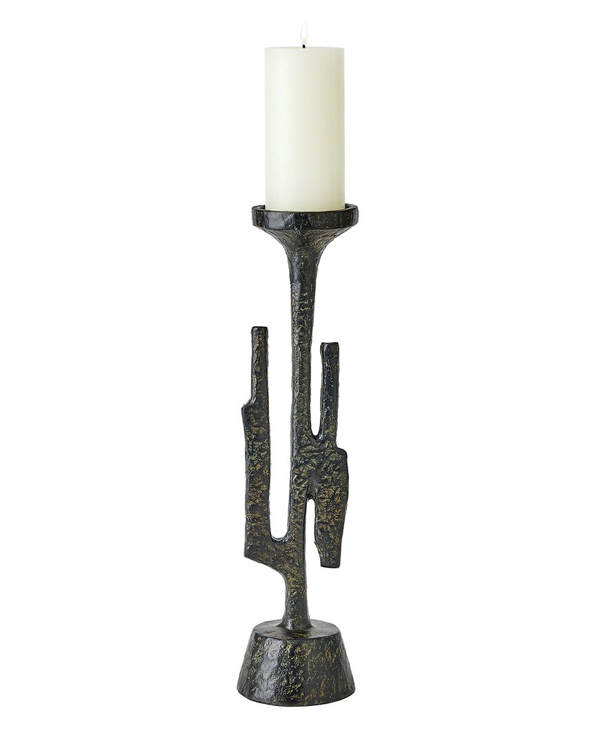 Global Views Large Verde Candlestick In Bronze