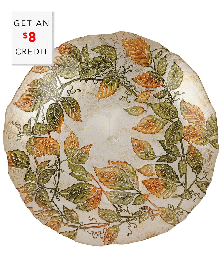 Vietri Autunno Glass Large Serving Bowl