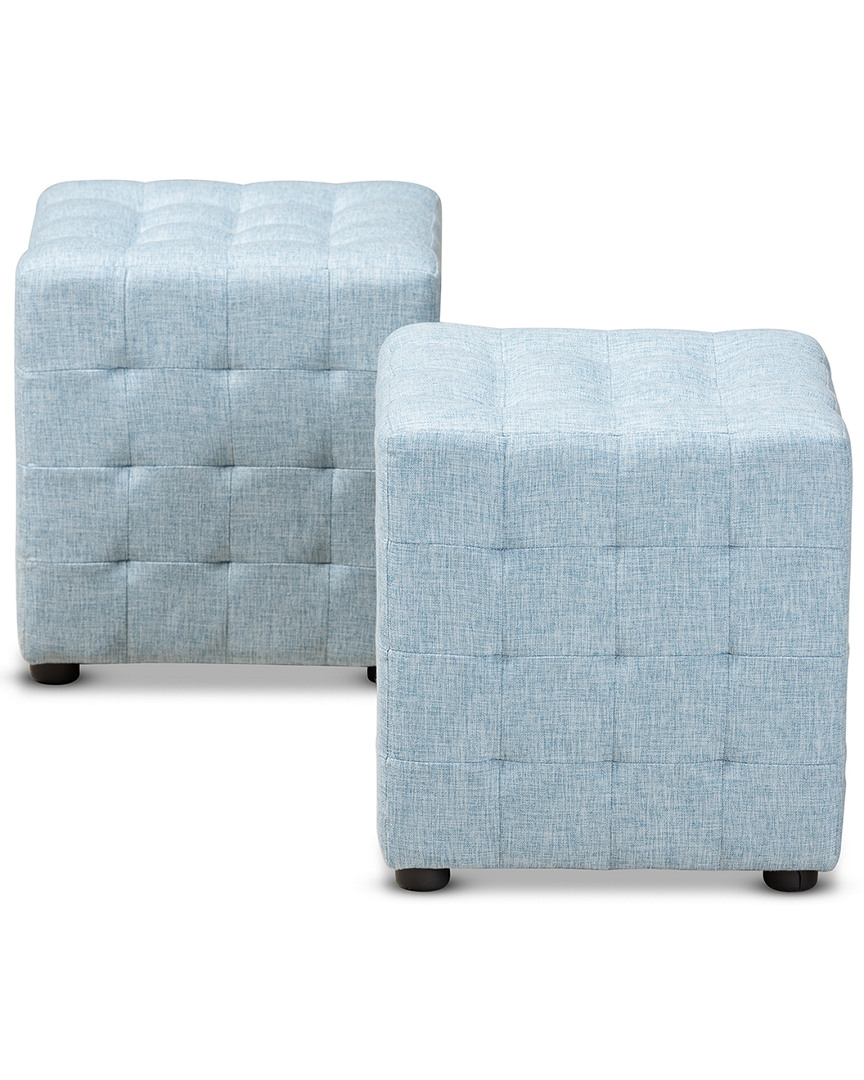Baxton Studio Set Of 2 Elladio Ottomans