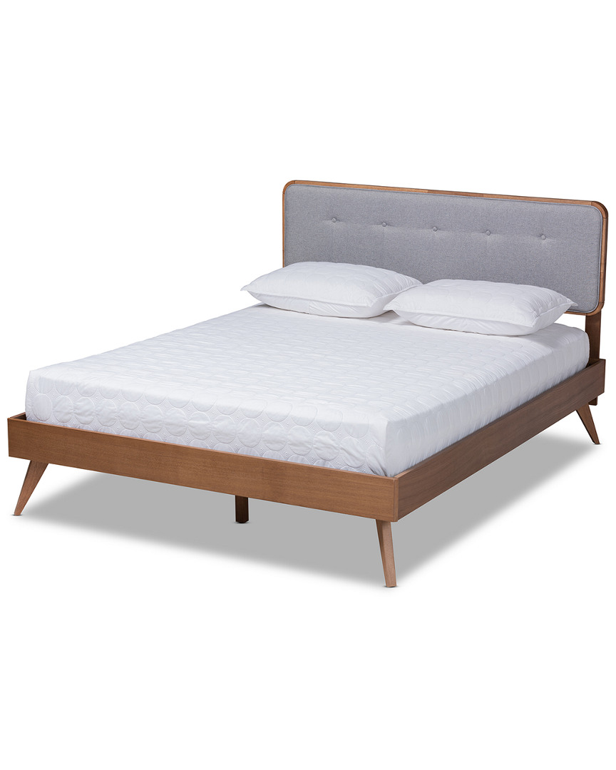 Baxton Studio Ash Walnut Brown Finished Wood Full Size Platform Bed