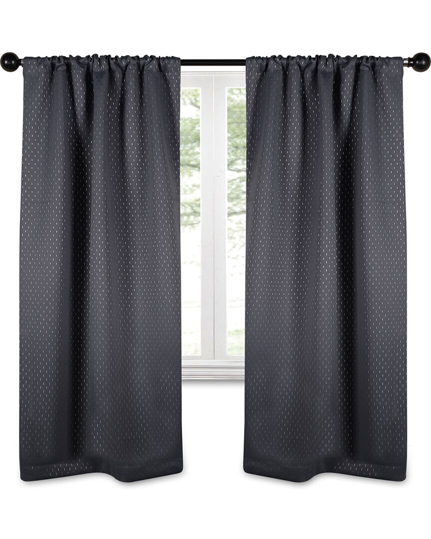 Shop Superior 26x63 Shimmer Abstract Modern Blackout 2pc Curtain Panel Set In Grey