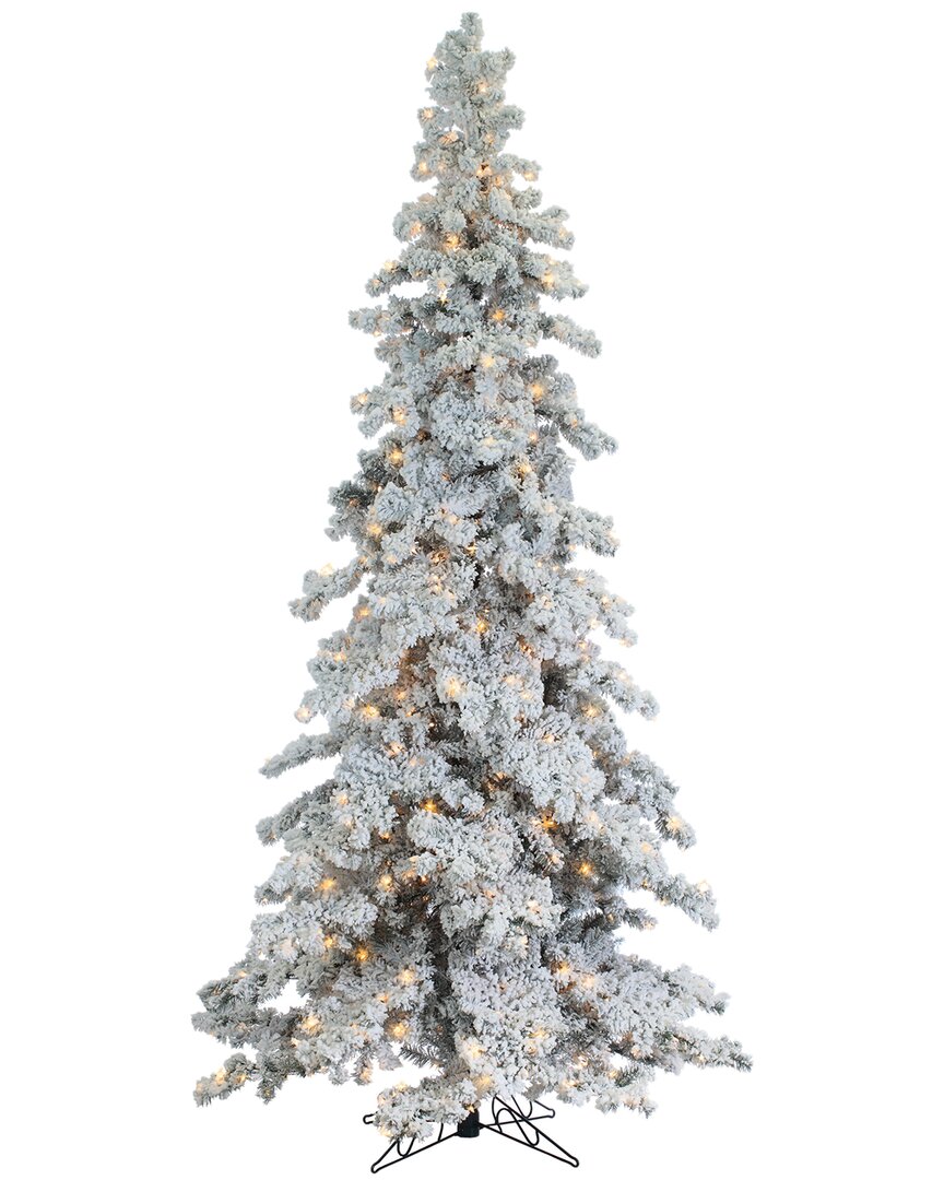 Sterling Tree Company 9ft Heavily Flocked Layered Spruce With 750 Clear Lights In Green