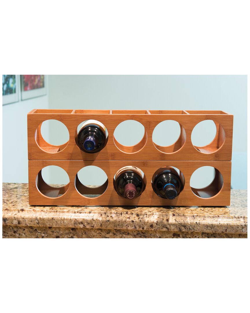Lipper International Bamboo Stacking Wine Rack In Brown