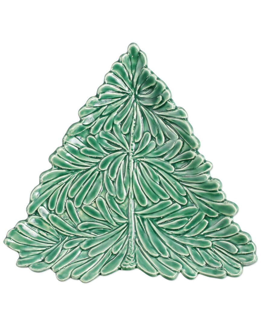 Vietri Lastra Holiday Figural Tree Small Plate With $5 Credit In Multicolor