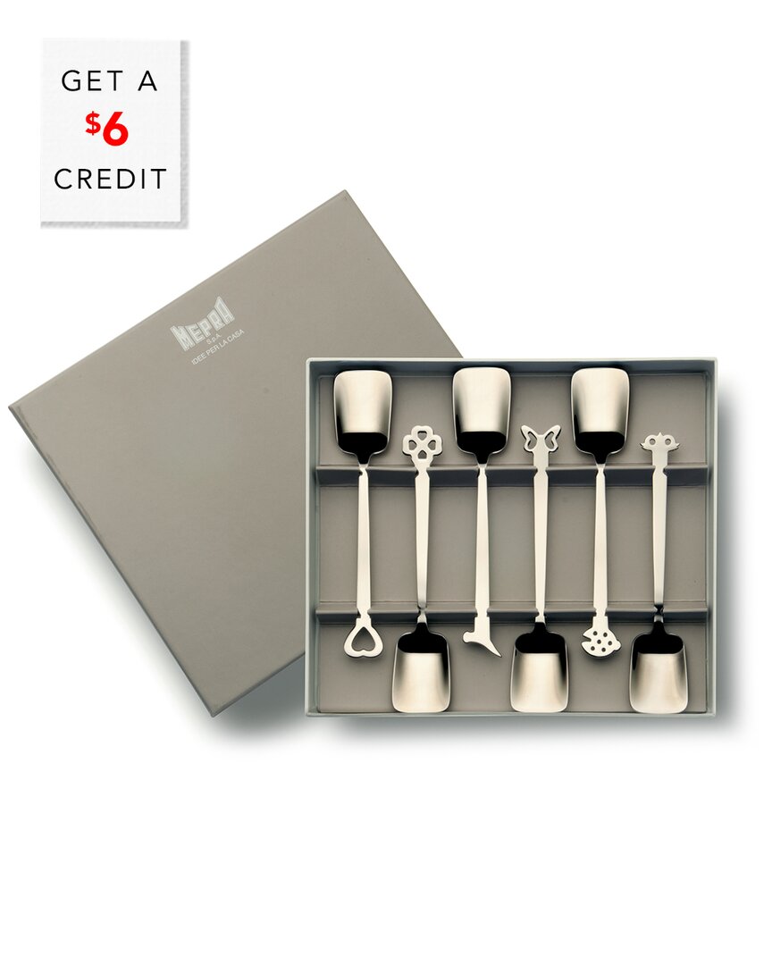 Mepra Gift Box 6pc Cream Spoons With $6 Credit