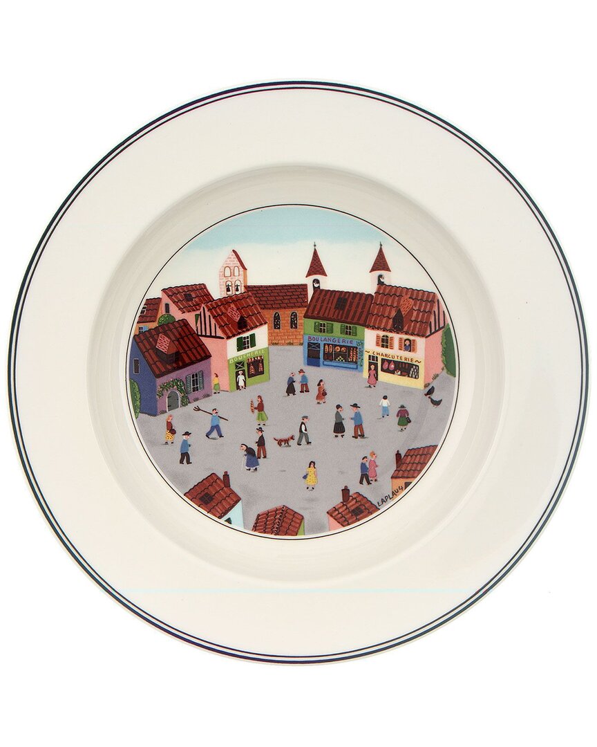 Villeroy & Boch Design Naif Old Village Square Rim Soup Bowl In White