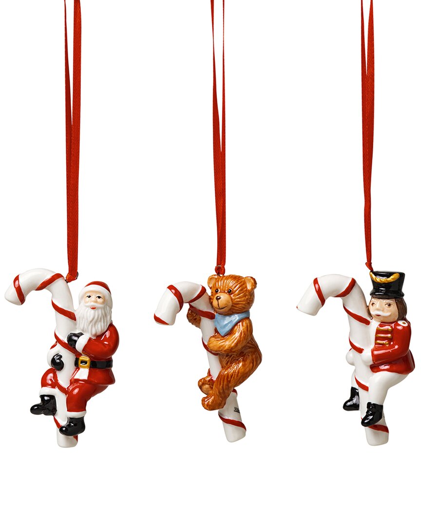 Villeroy & Boch Candy Cane Nostalgic Ornaments, Set Of 3 In Multi