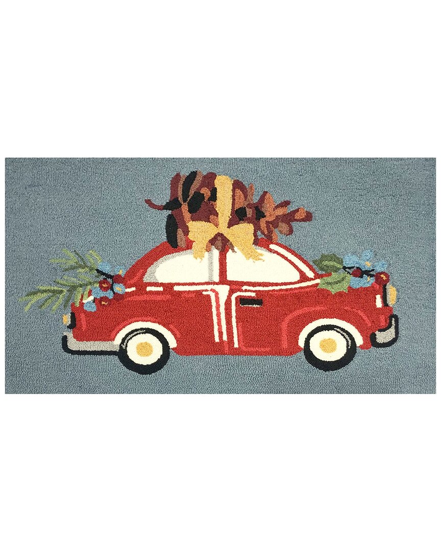 The Rug Market Pinecone Tree On Car 30x48in Doormat In Blue