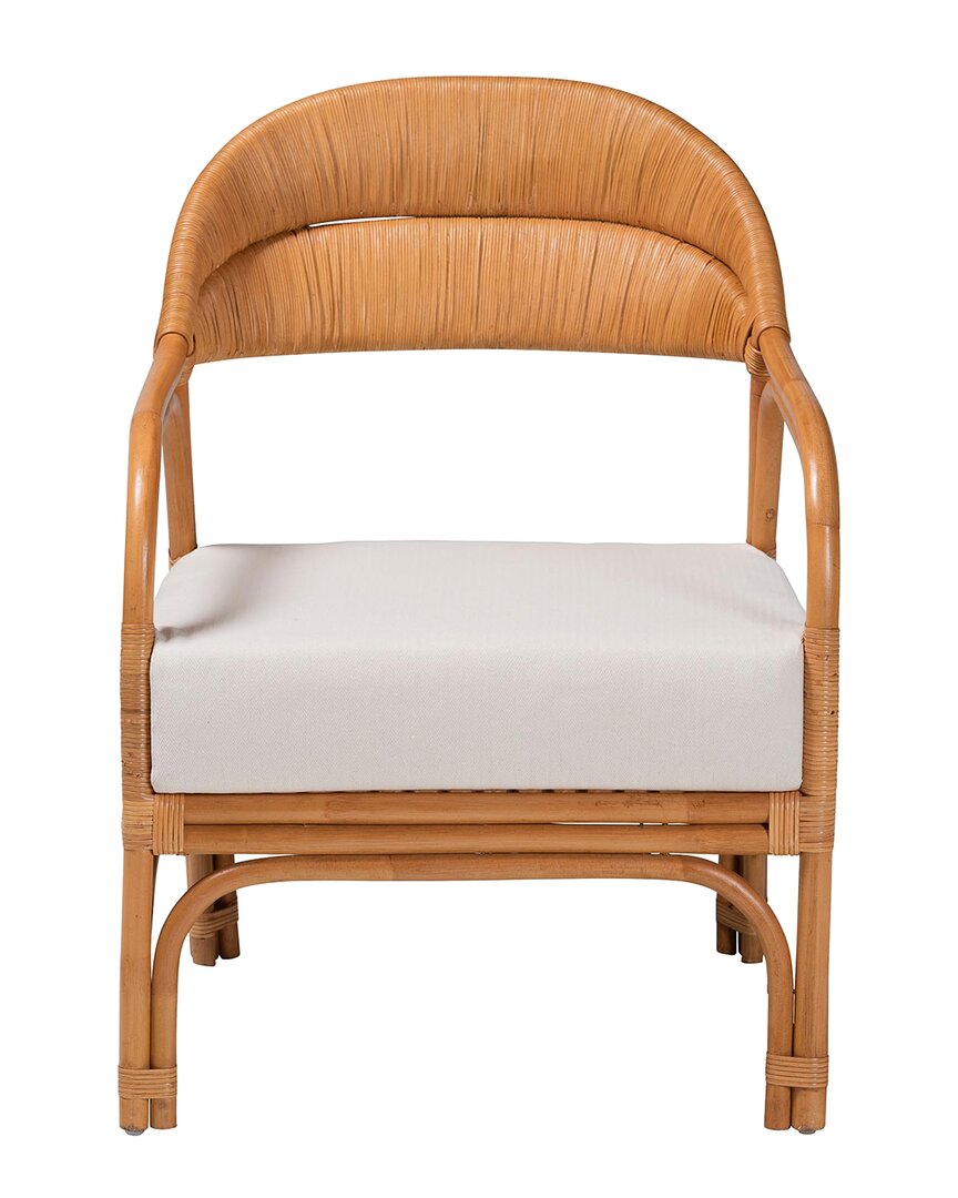 Baxton Studio Marisa Bohemian Rattan Arm Chair In Brown