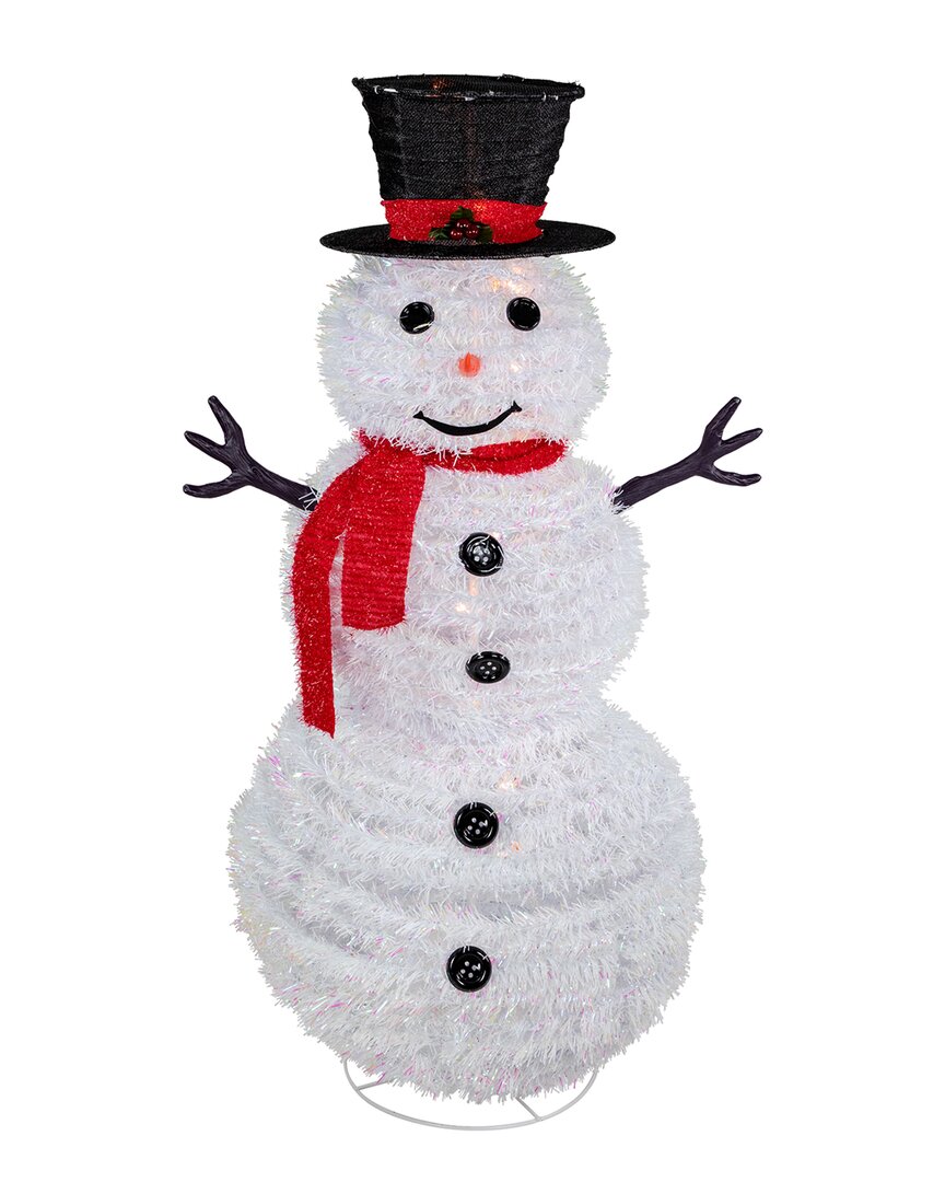 Northlight 4' Lighted Pop-up Snowman Outdoor Christmas Decoration In White