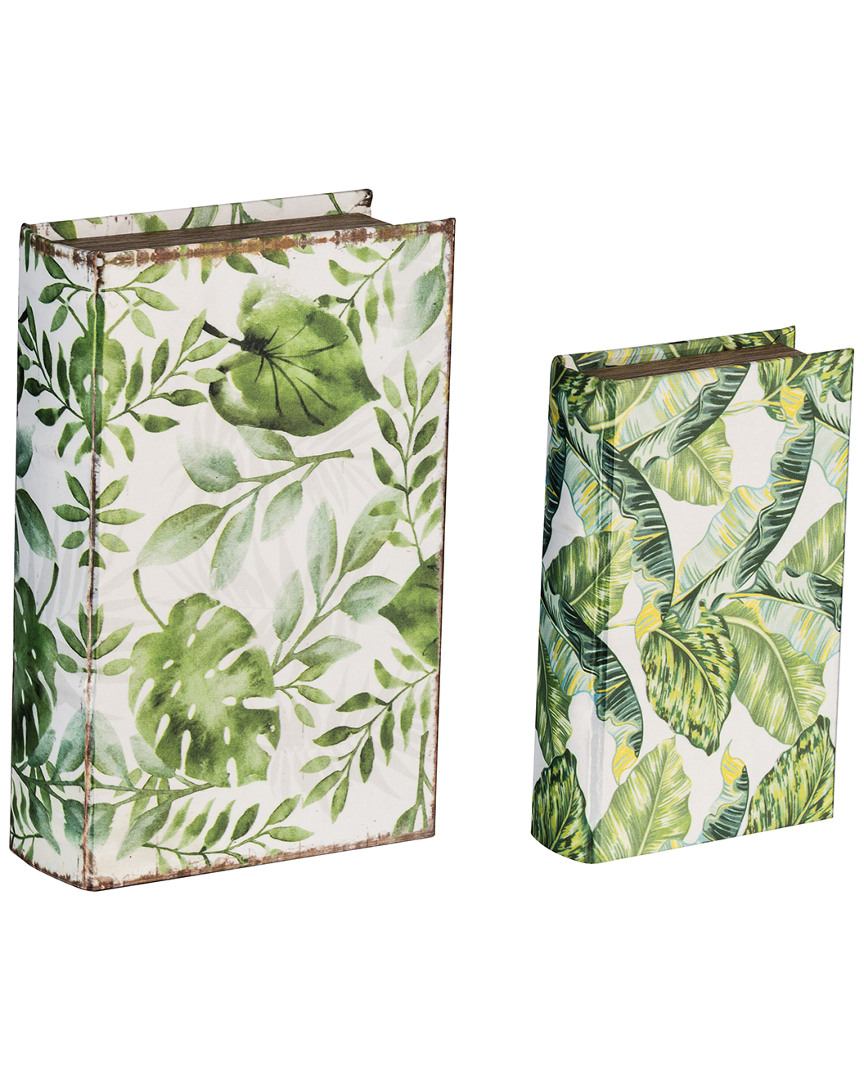 A And B Home Set Of 2 Botanical Book Boxes