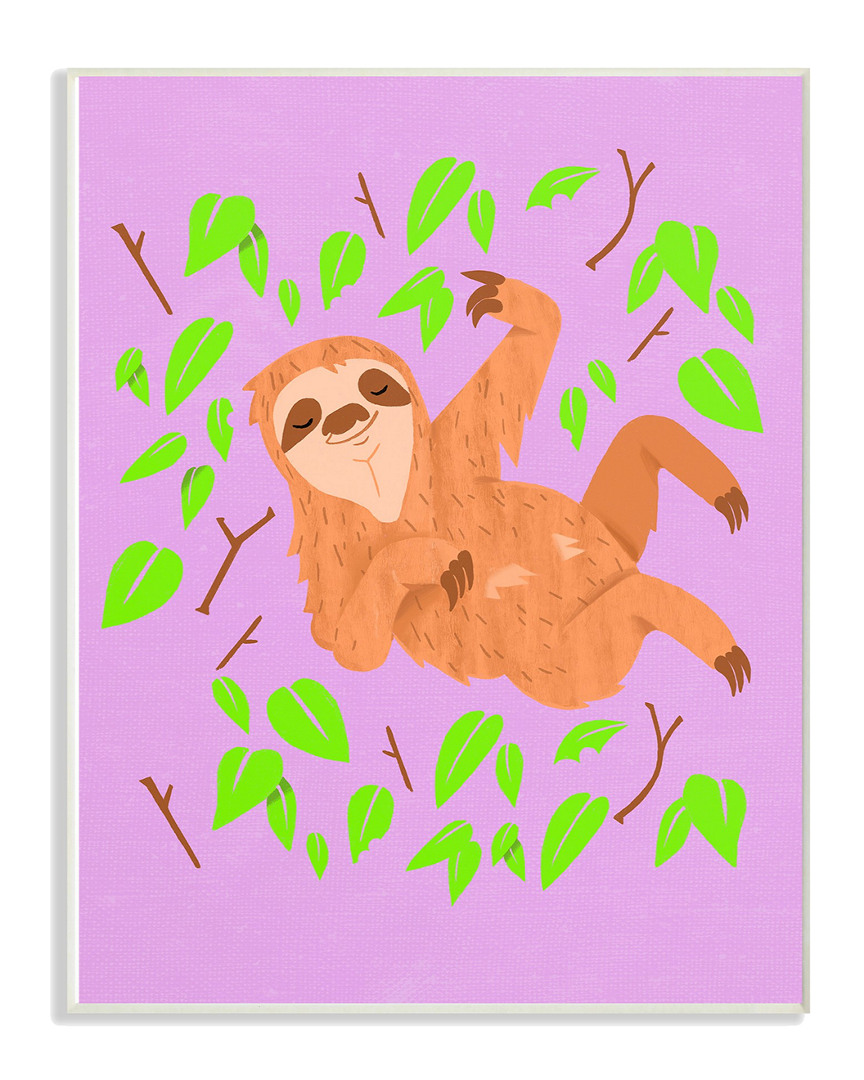 Stupell Sloth In Green Leaves