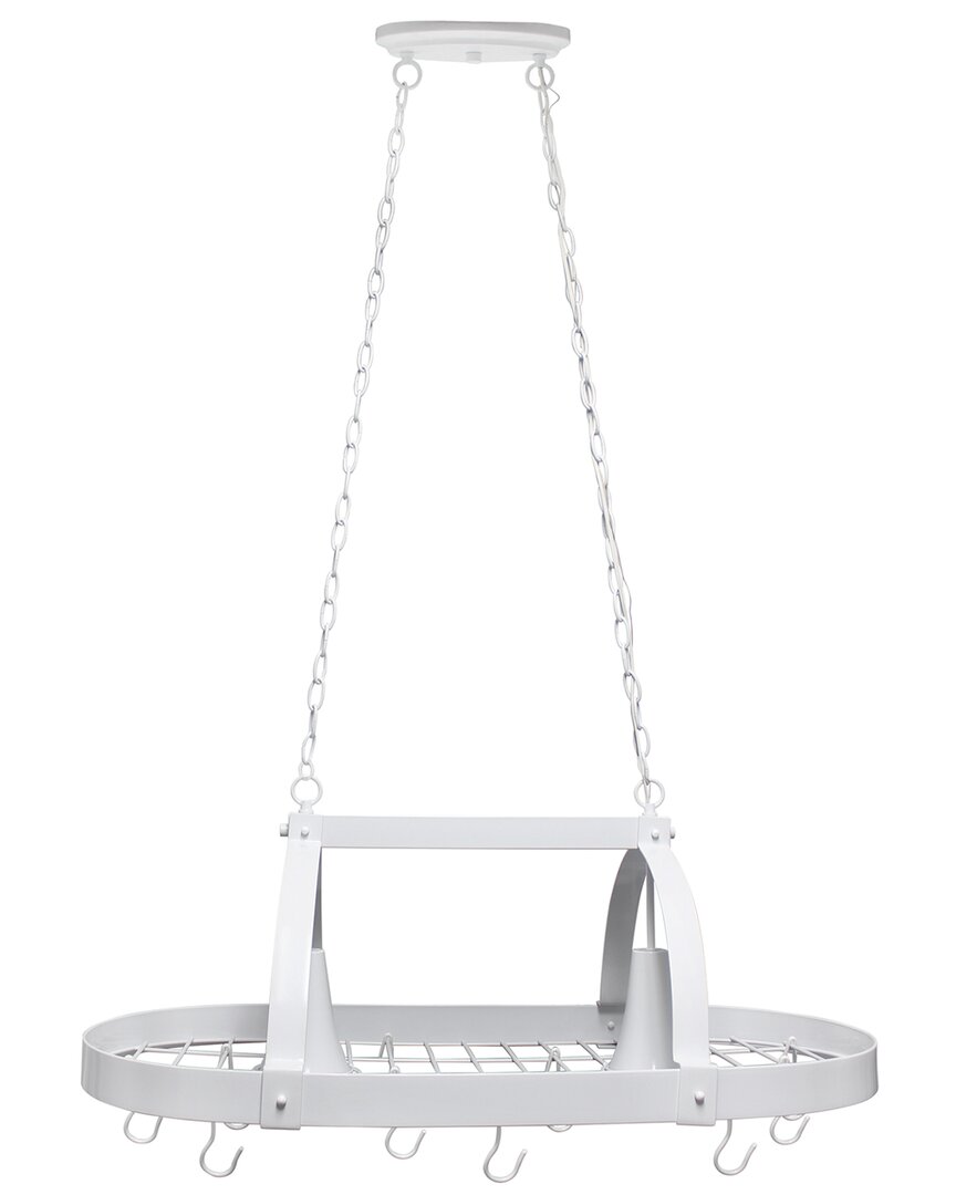 Lalia Home Laila Home White 2-light Kitchen Pot Rack With Downlights