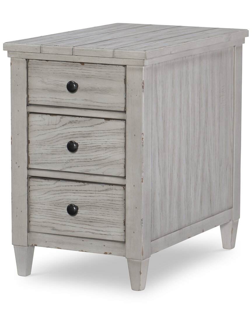 Legacy Classic Belhaven Chairside Table In Weathered Plank Finish Wood