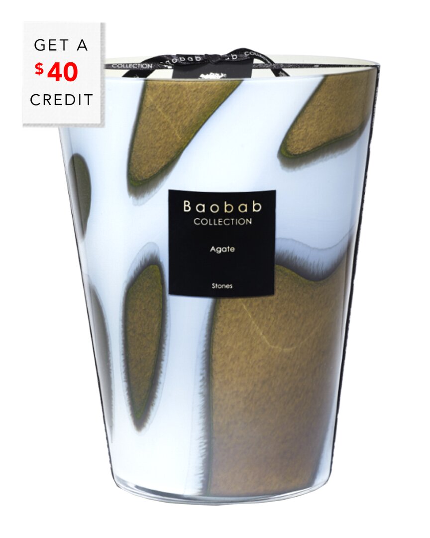 Baobab Collection Agate Stones Candle In Brown