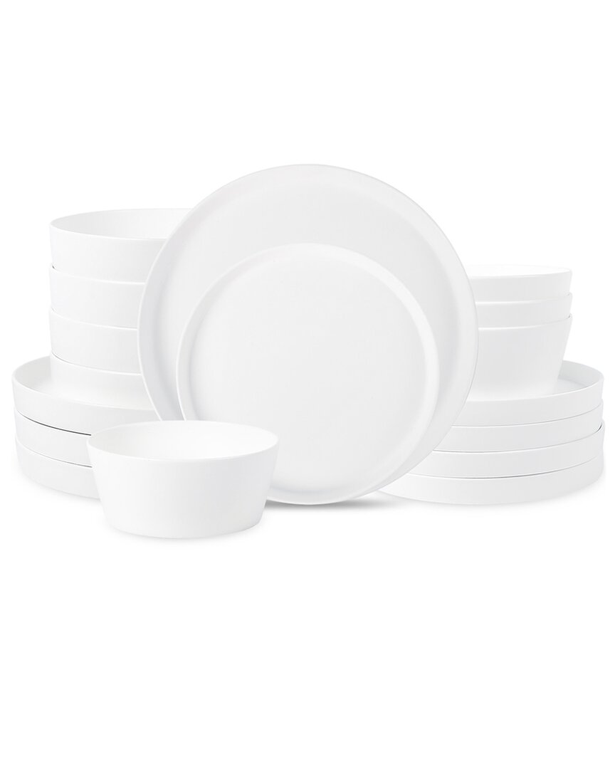 Stone Lain Fosca Bone China 16-piece Dinnerware Set In White