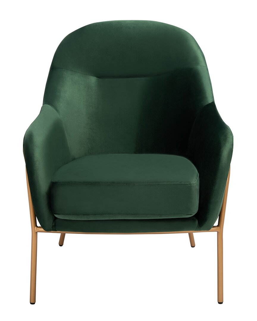 Safavieh Eleazer Green Velvet Accent Chair